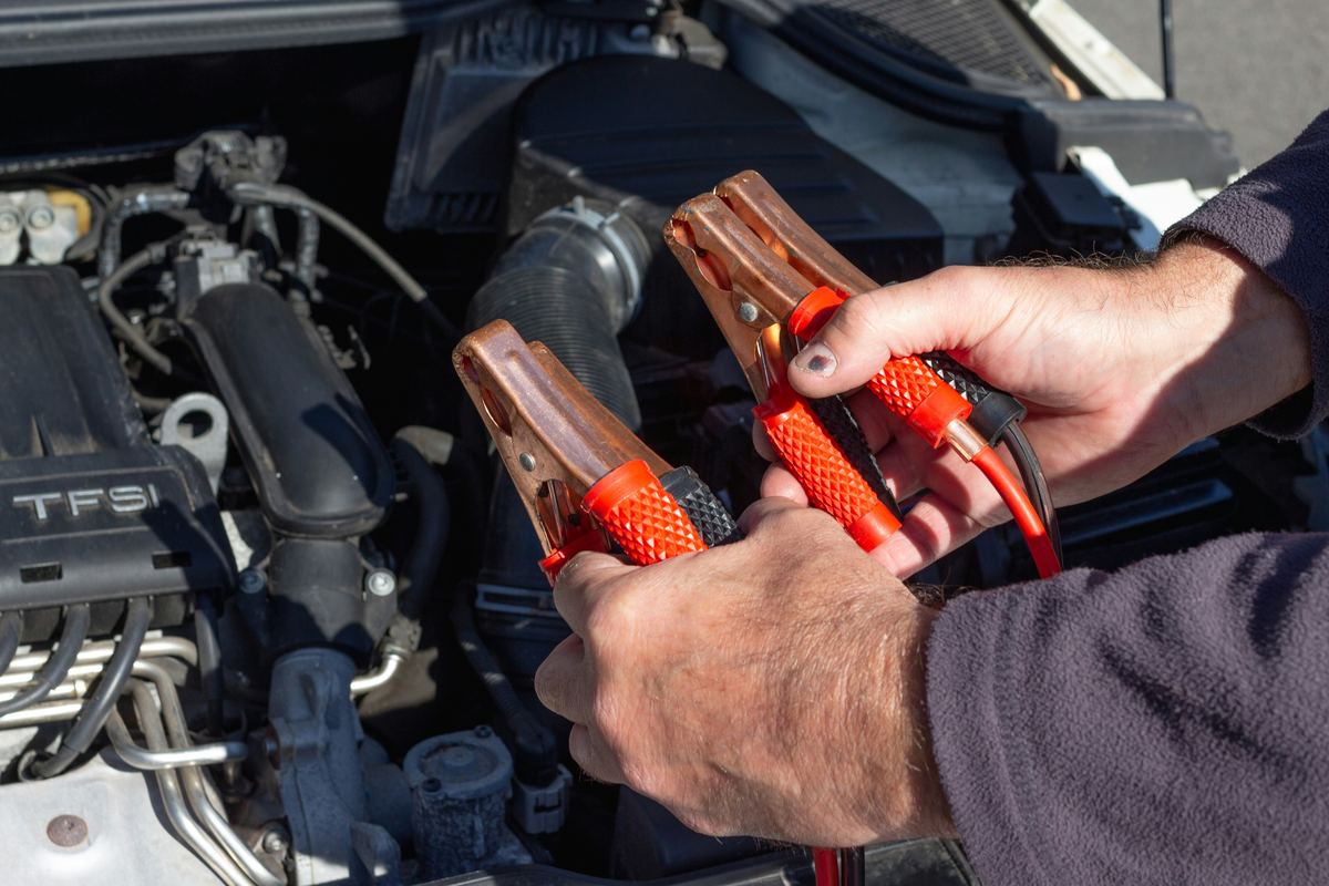 car won't start but lights work - jumper cables for a jump-start